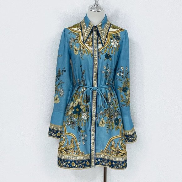 Alemais Cassie Mini Dress in Blue - Picture 5 of 12